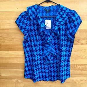 Banana Republic Teal & Navy Blouse / Size Womens M